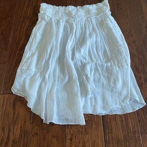 White Smocked Waist Skirt
